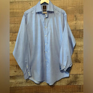 🌻 Tailorbyrd Light Blue Striped Cotton Button Down Shirt Men’s size XL